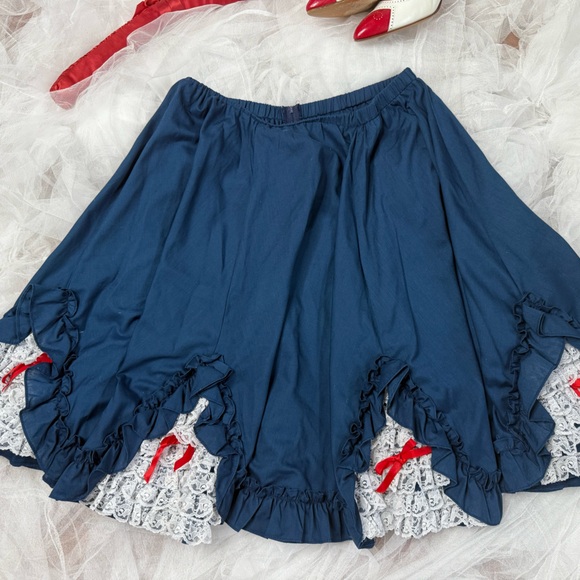 American Vintage Dresses & Skirts - Vintage Sassy iii Inc Skirt Ruffle Lace, Square Dance Burlesque, Made in USA (L)